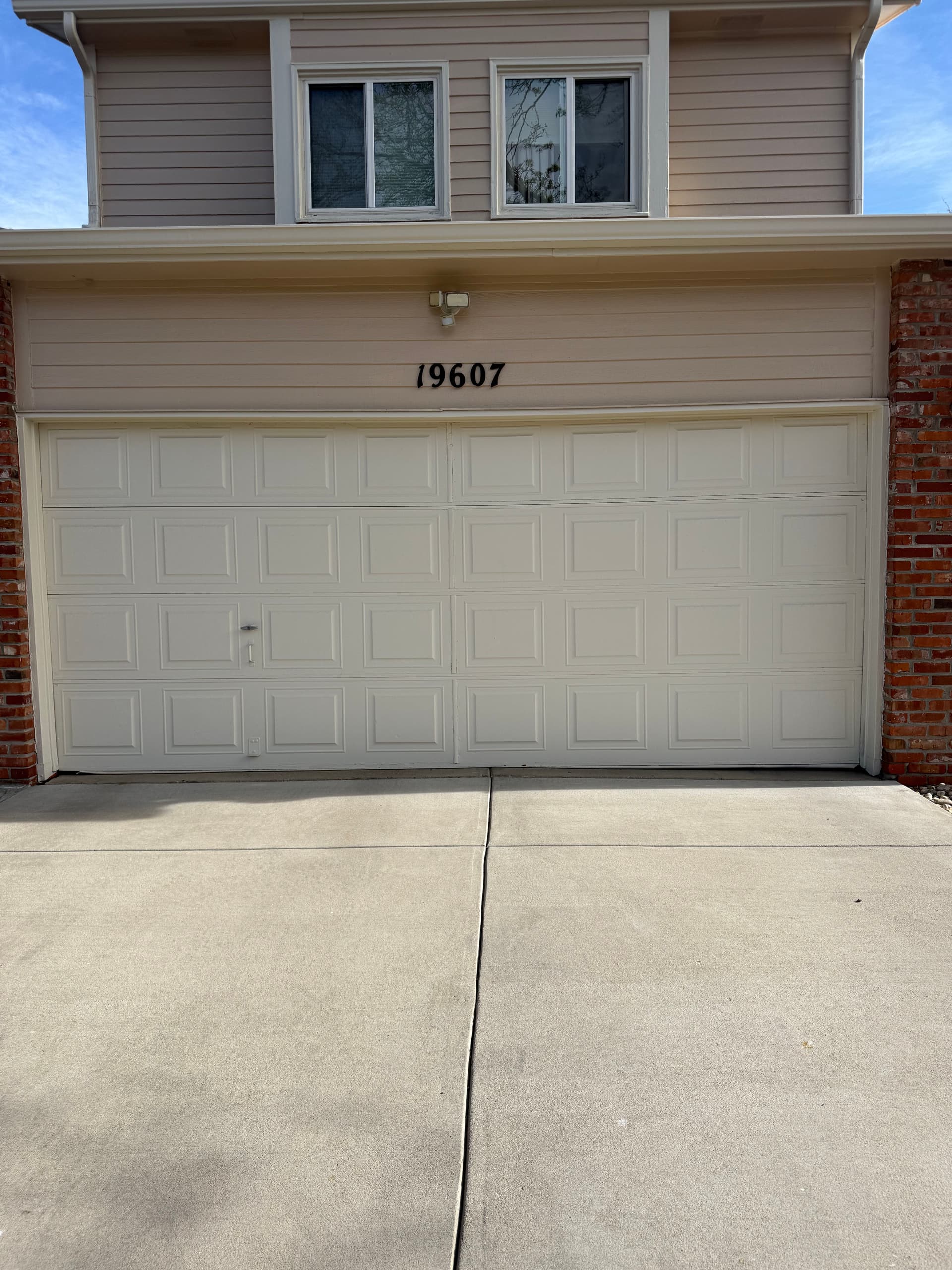 Gallery photos for Old Garage Door Out, Fresh Installation Painted to Match: Image #1