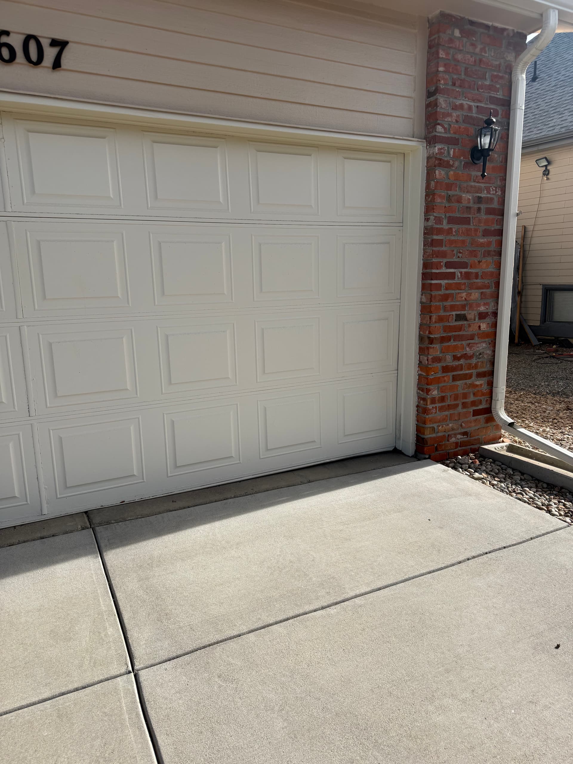 Gallery photos for Old Garage Door Out, Fresh Installation Painted to Match: Image #2